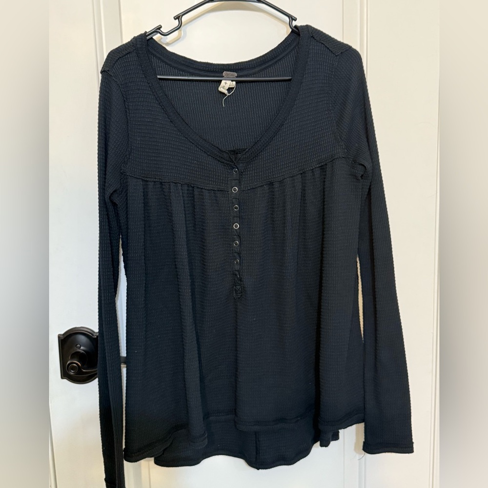 We The Free Black Long Sleeve Tunic Top